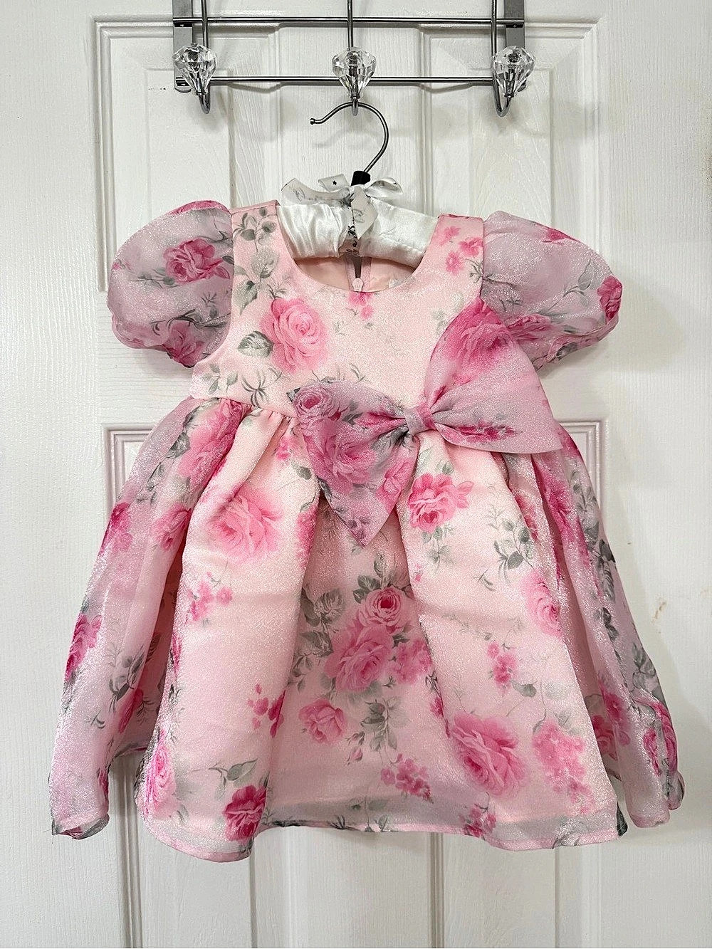 Rare Editions Floral Dress Pink & White 12M